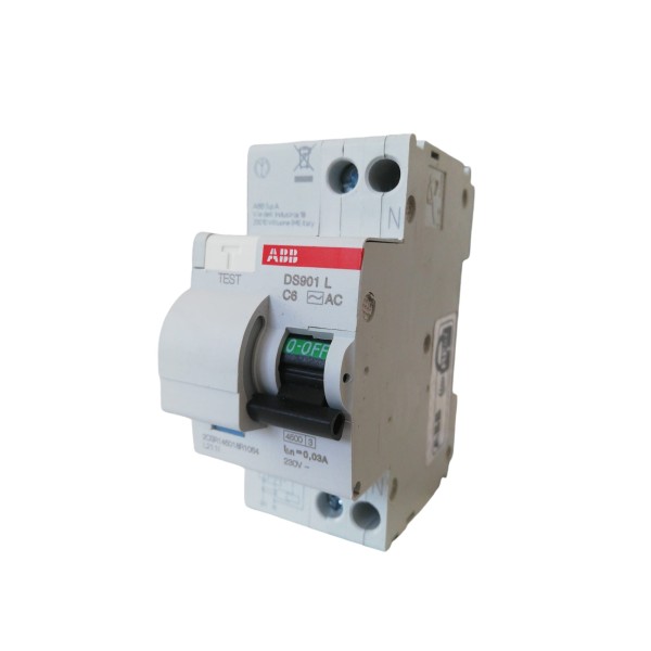 Abb ds901l c6  30ma ac interruttore differenziale 4,5ka 1p+n 6a