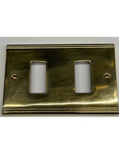 Vimar 08536.OT 8000 Series Brass 2-Hole Plate for Rectangular Boxes