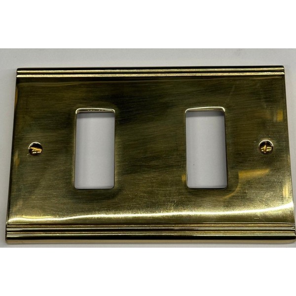 Vimar 08536.OT 8000 Series Brass 2-Hole Plate for Rectangular Boxes