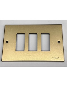 Vimar 08537.Br Serie 8000 3-Modul-Platte, Aluminium, Schrauben, Bronze