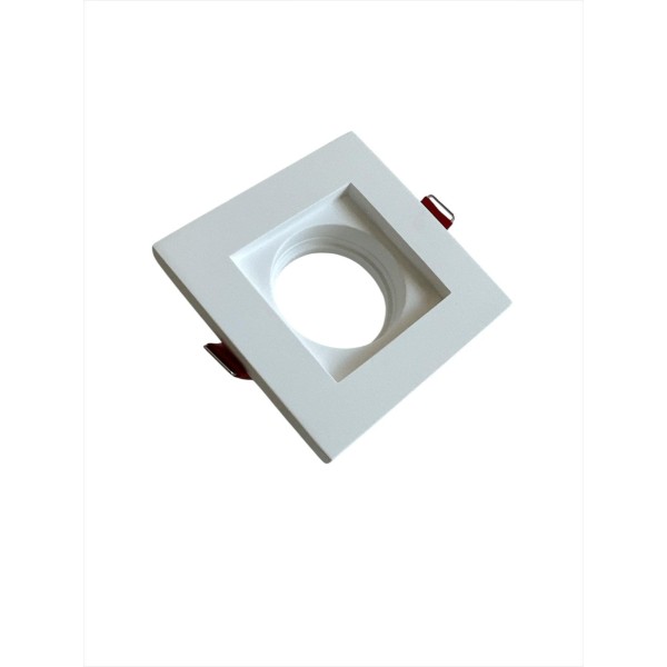 Panzeri xgq1009 faretto incasso d.85mm gesso quadrato fisso con cornice sporgente gu5.3 50w