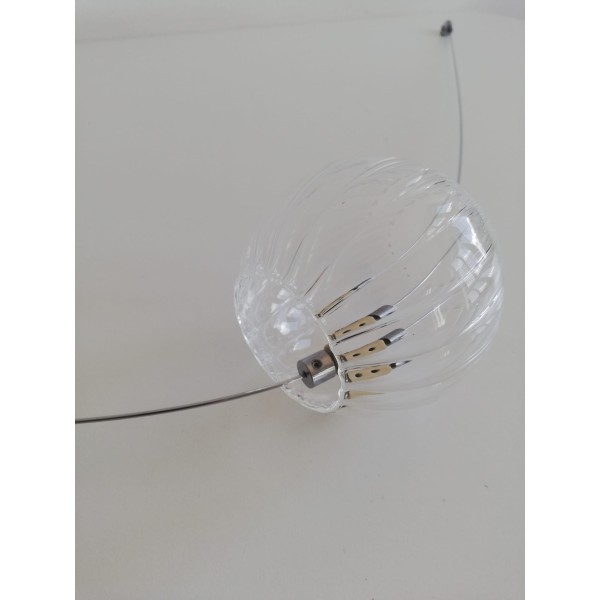 Mizar 6193-60 blob-r    lampada a sospensione con vetro rigato gy6,35 50w cromo/b